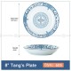Japanese Blue and White Under-glazed Ceramic Deep Plates 8" Set of 4