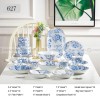 Japanese Ceramic Dinner Set Blue and White Dinnerware Set 46-Piece