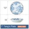 Japanese Blue and White Ceramic Deep Plates Pasta Bowl 7" Set of 4