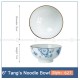 Blue and White Ceramic Bowl Under Glazed Japan Style 6" Bowl Set of 4