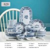 Japanese Ceramic Dinner Set Blue and White Dinnerware Set 46-Piece