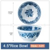 Blue and White Under Glazed Ceramic Bowl Japan Style 4.5" Set of 4