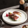 Nordic Ceramic Dinnerware Weiss Series White Plate With Edge