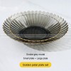 Nordic Elegance Crystal Glass Golden-rim Fruit Bowl and Salad Plate