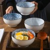 Vertical Essence: Underglaze Ceramic Bowls for Rice and Soup 4 Sizes