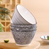 Sophisticated Japanese Elegance Ceramic Hat-Shaped Dinner Bowls - 5 inches