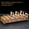 Golden Elegance: Baijiu Glass Spirit Cups Ensemble with Dispenser and Rack