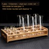 Golden Elegance: Baijiu Glass Spirit Cups Ensemble with Dispenser and Rack