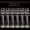 Golden Elegance: Crystal Glass Wine Dispenser Set with Gold Foil Wine Cups