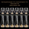 Golden Elegance: Crystal Glass Wine Dispenser Set with Gold Foil Wine Cups