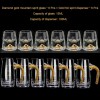 Golden Elegance: Crystal Glass Wine Dispenser Set with Gold Foil Wine Cups