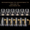 Golden Elegance: Crystal Glass Wine Dispenser Set with Gold Foil Wine Cups