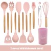 Sophisticated Silicone Kitchenware Set with Wooden Handles for Culinary Excellence