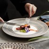 Nordic White-grey-gold Dinner Plate Weiss Series Ceramic Electroplating Shallow Plate