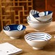 Artistry in Bowls: Japanese Style Underglaze Ceramic Dinner Bowls Set of 4