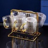 Sculpted Elegance: Hammered Borosilicate Glass Water Set with Pitcher and Cups