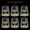 Golden Elegance: Crystal Glass Wine Dispenser Set with Gold Foil Wine Cups