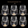 Golden Elegance: Crystal Glass Wine Dispenser Set with Gold Foil Wine Cups