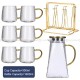 Sculpted Elegance: Hammered Borosilicate Glass Water Set with Pitcher and Cups