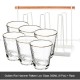 Tumbler Glass Set of 6 Transparent Hammer Golden Rim Water Cup