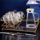 Sculpted Elegance: Hammered Borosilicate Glass Water Set with Pitcher and Cups