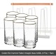 Tumbler Glass Set of 6 Transparent Hammer Golden Rim Water Cup