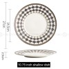 Nordic White-grey-gold Dinner Plate Weiss Series Ceramic Electroplating Shallow Plate