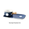 Japanese Ceramic Handled Breakfast Bowl and Tray Set – Baking Bowl with Handle