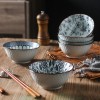 Nostalgic Charm: Japanese-inspired Ceramic Rice Bowls 5"