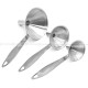 Stainless Steel Oil Leakage with Handle Cone Funnel Set of 3 Pcs