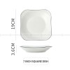 White Ceramic Tableware Irregular Shape Dinnerware Black Rim Plate