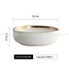 Simplicity Ceramic Tableware Black White With Gold Rim Plates Bowls