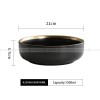 Simplicity Ceramic Tableware Black White With Gold Rim Plates Bowls