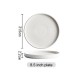 Nordic Ceramic Dinnerware Weiss Series White Plate With Edge