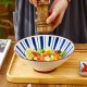 Japanese Elegance: Ceramic Hat-Shaped Rice Bowl - 8 Inches