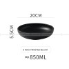 Ceramic Round Serving Bowl Wide Shallow Bowl Black Matte Bowl