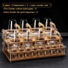 Golden Elegance: Baijiu Glass Spirit Cups Ensemble with Dispenser and Rack