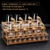 Golden Elegance: Baijiu Glass Spirit Cups Ensemble with Dispenser and Rack