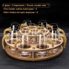 Golden Elegance: Baijiu Glass Spirit Cups Ensemble with Dispenser and Rack