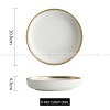 Simplicity Ceramic Tableware Black White With Gold Rim Plates Bowls