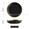 Simplicity Ceramic Tableware Black White With Gold Rim Plates Bowls