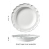 Pure White Flower Edge Ceramic Lace Dinnerware Set - Bowl and Soup Plate