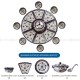 Pastoral Tableware Set Dinnerware Combination Ceramic Fan-shape Plates