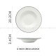 White Ceramic Tableware Irregular Shape Dinnerware Black Rim Plate