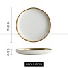 Simplicity Ceramic Tableware Black White With Gold Rim Plates Bowls