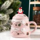 Ceramic Christmas Tree Mug Set with Lid and Spoon - Festive Household Coffee Cup Gift