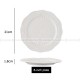 Modern Relief White Ceramic Dinner Plates Set of 2 (8" and 10")