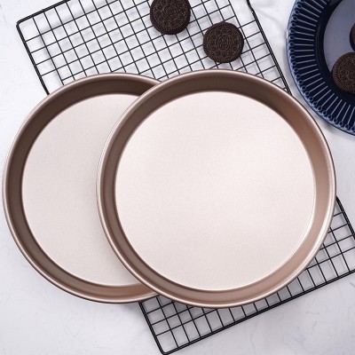 9.5-Inch Round Cake Mold Pizza Pan Champagne Nonstick Baking Pan 9.5-Inch Round Cake Mold Pizza Pan Champagne Nonstick Baking Pan