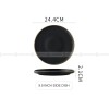 Ceramic Round Plate With Golden Edge Frosted Black Plates Flat Plates