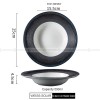 Nordic Dinnerware Weiss Series Ceramic Navy/Black/White Dinner Plate